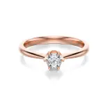 Pierścionek z diamentem różowe złoto